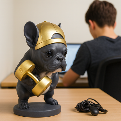 Adorno Decorativo  Bulldog con Mancuerna