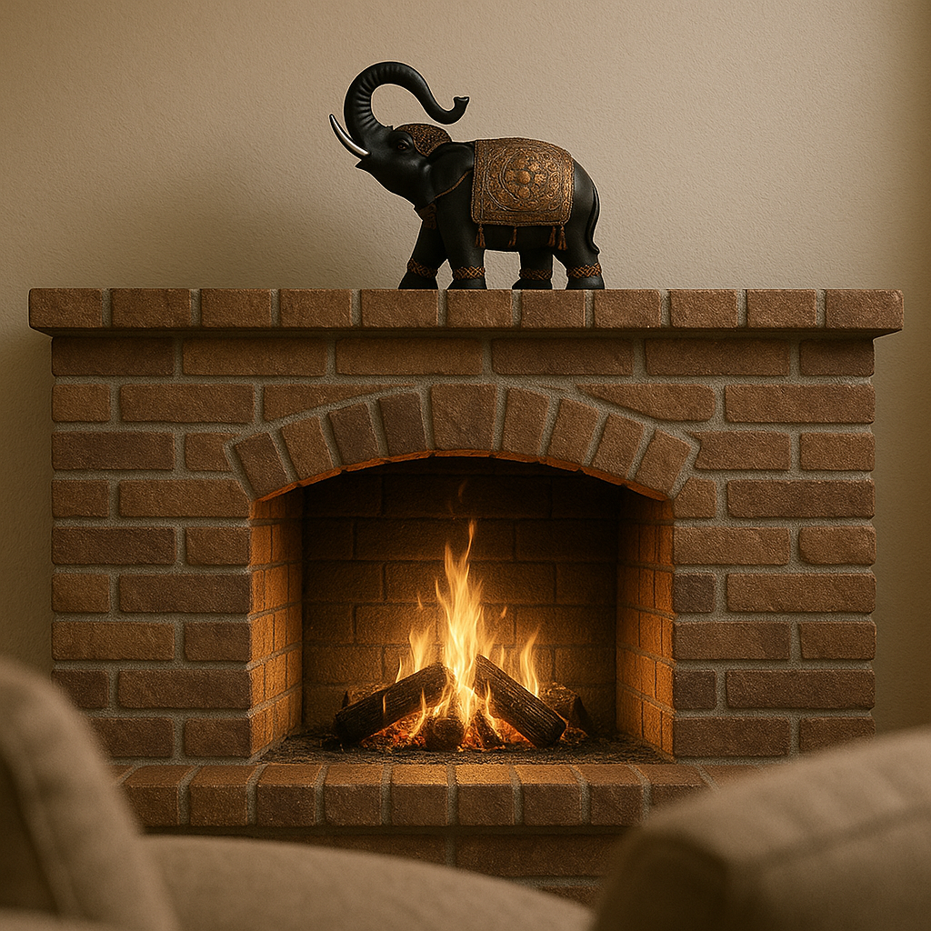 Elefante Decorativo Negro con Dorado