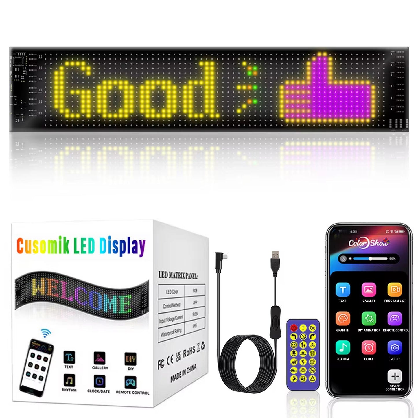 Pantalla LED Flexible con Animaciones