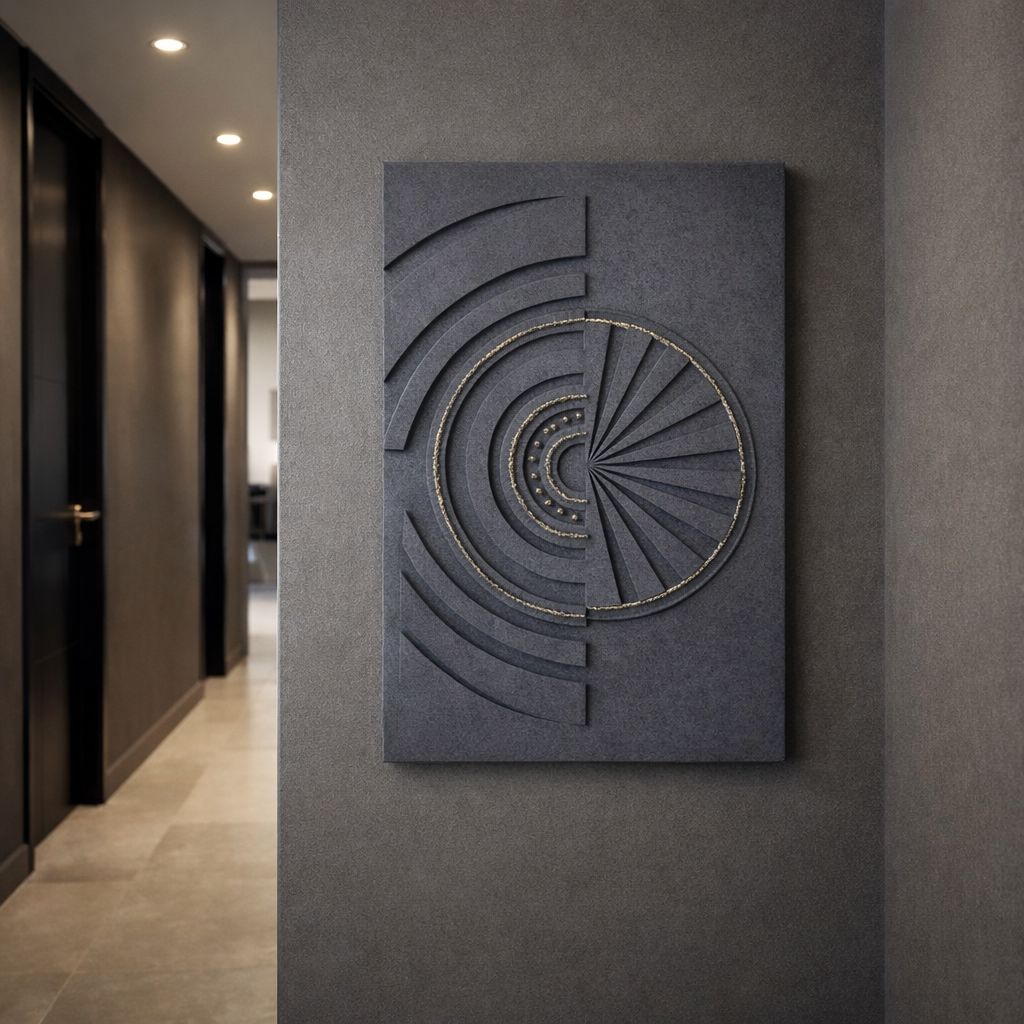 Cuadro Decorativo Geométrico con Relieve 3D