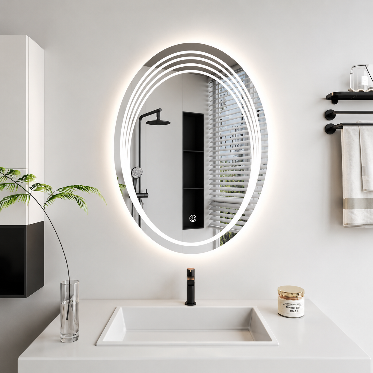Espejo Ovalado con luz Led