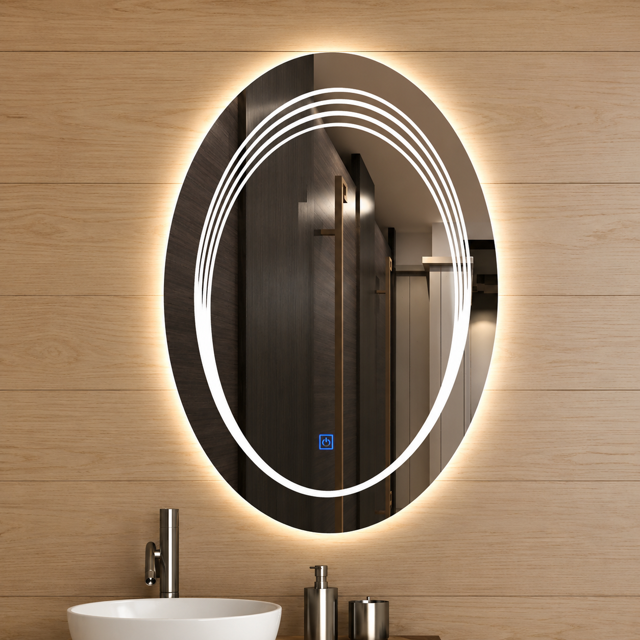 Espejo Ovalado con luz Led