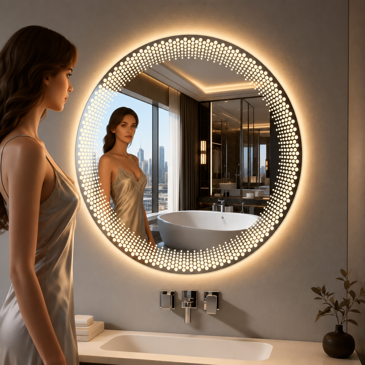 Espejo Redondo con Luz Led