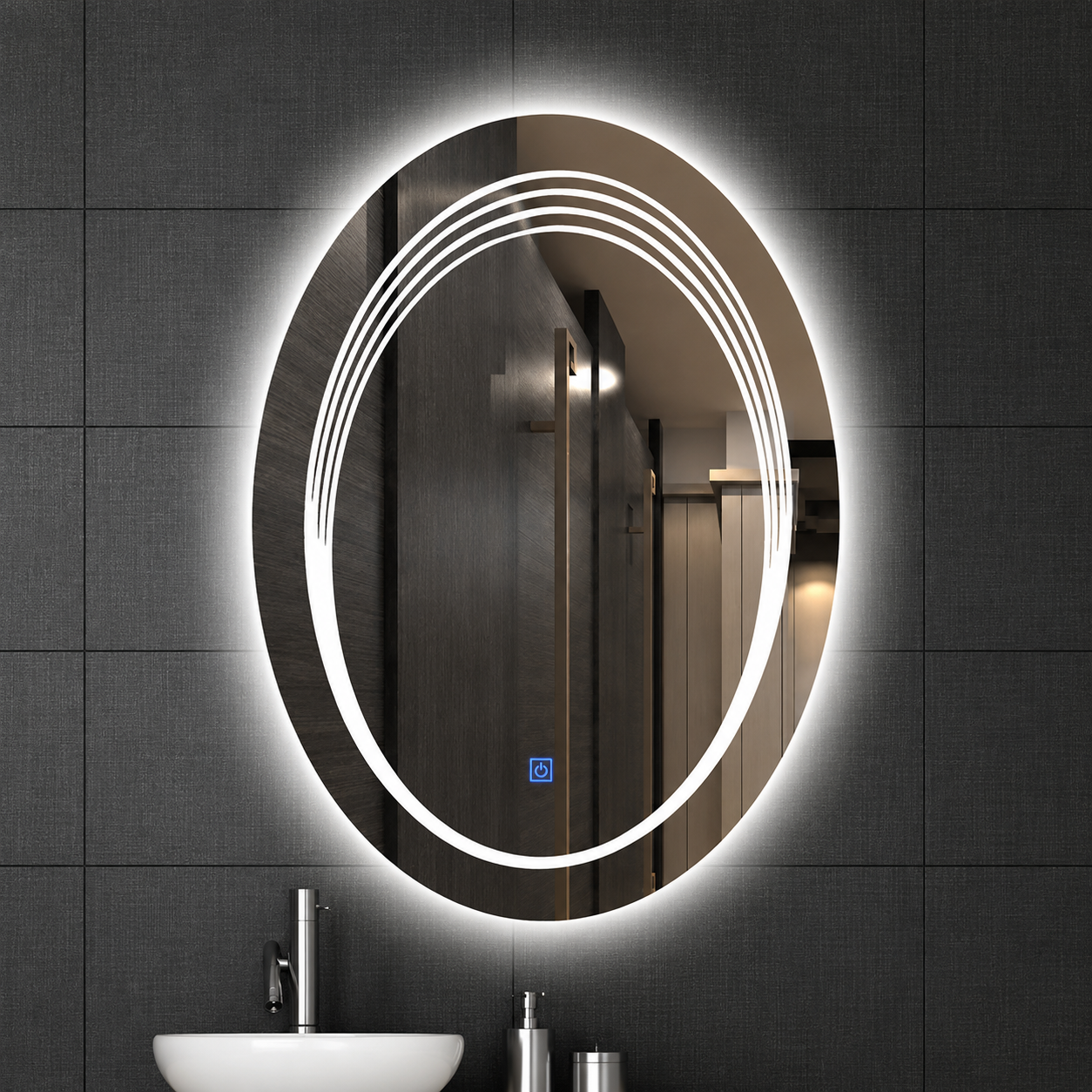 Espejo Ovalado con luz Led