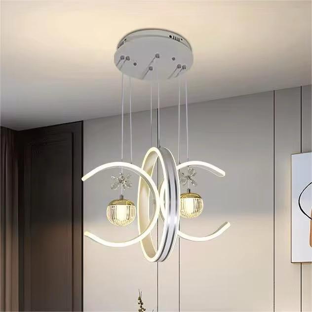 Lámpara Colgante Blanca Con LED Integrado