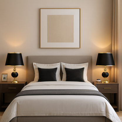 Lámpara Decorativa Premium en Negro y Dorado