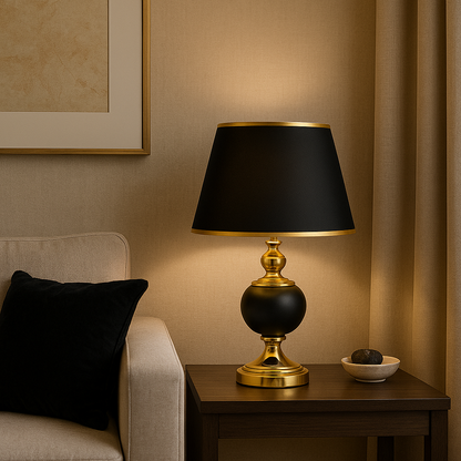 Lámpara Decorativa Premium en Negro y Dorado