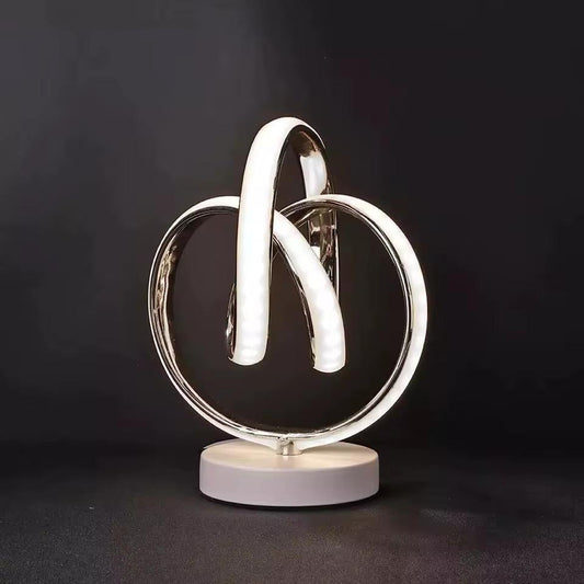 Lámpara De Mesa Blanco + Dorado LED