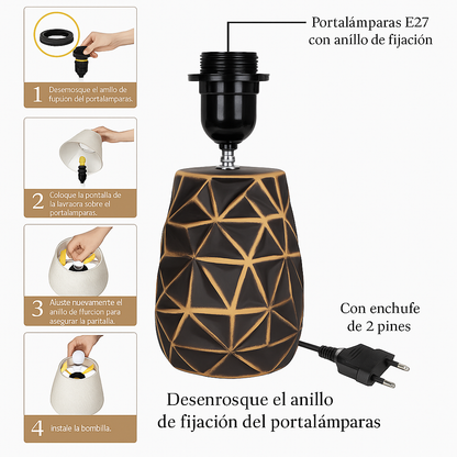Lampara de Mesa en Forma Geométrica