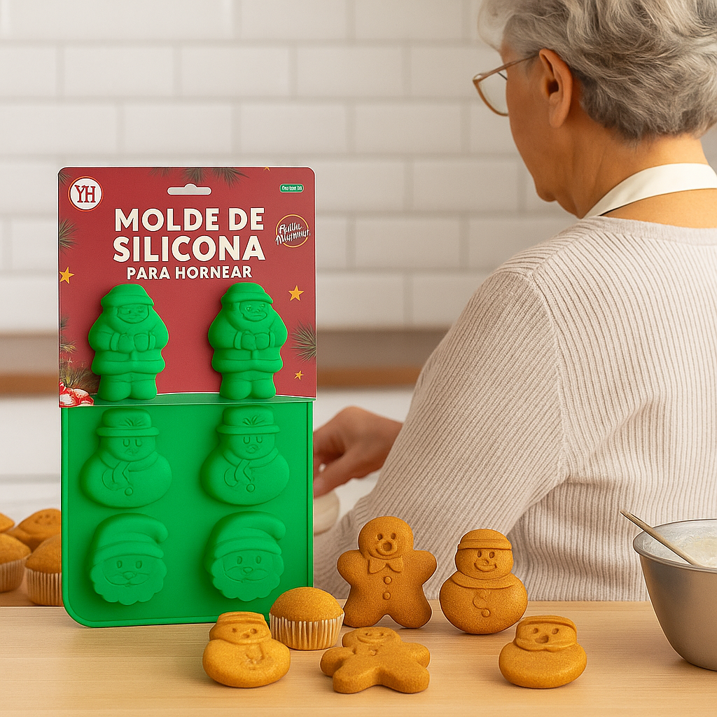 Molde Navideño de Silicona para Hornear