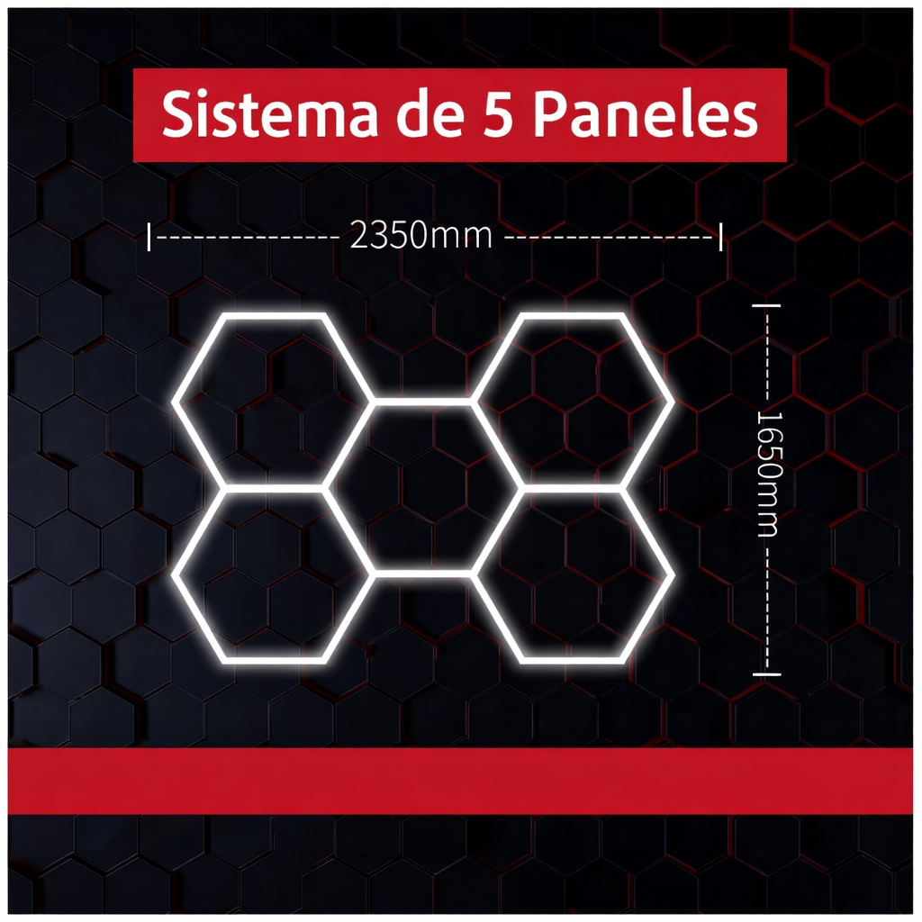 Panel Luz Led 5 Hexágonos