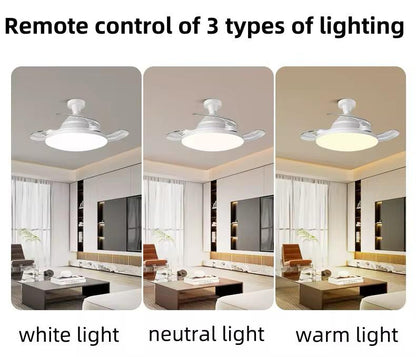 Foco Ventilador Smart LED Tricolor Con 3 Niveles De Velocidad + Control Remoto