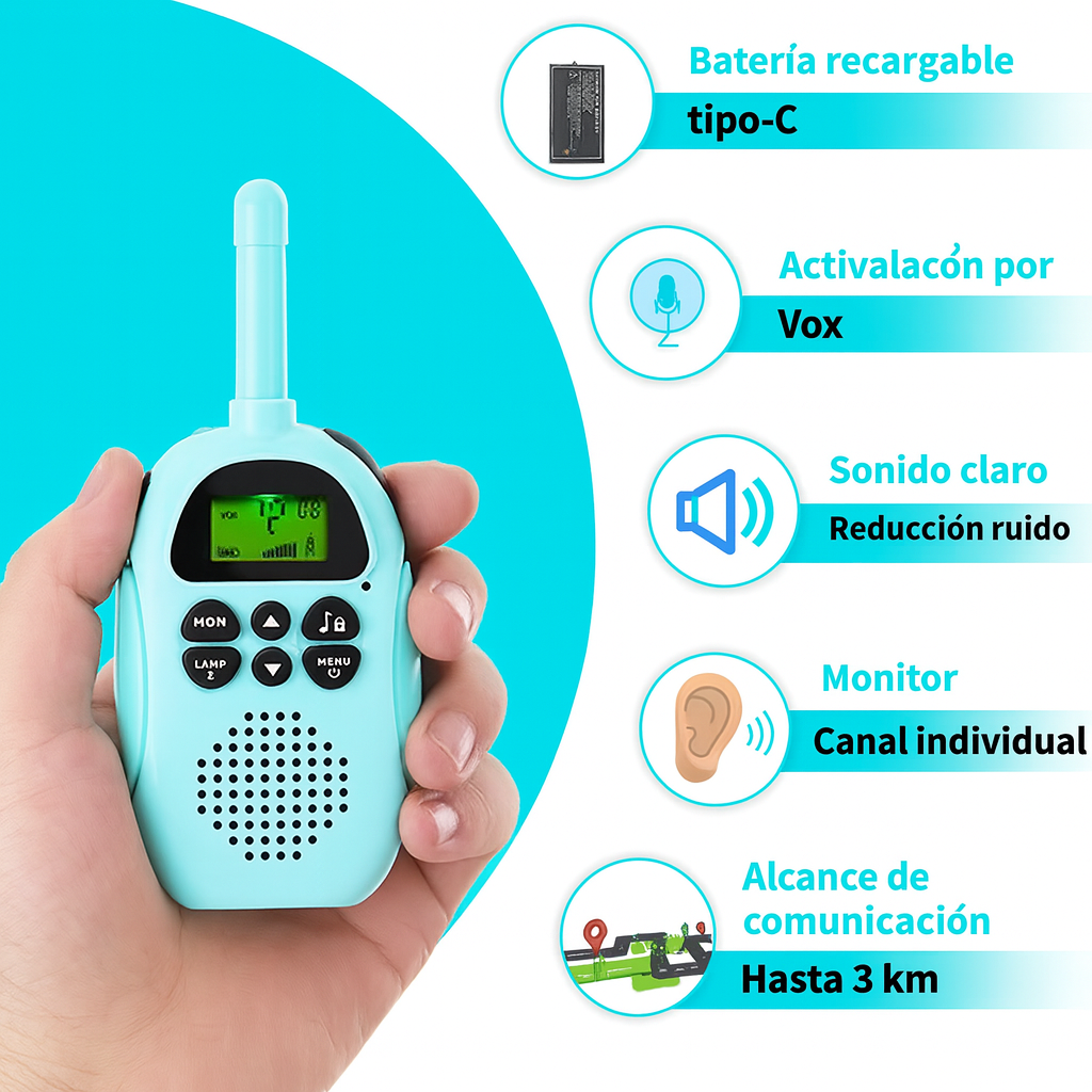 Walkie Talkies Infantiles Recargables