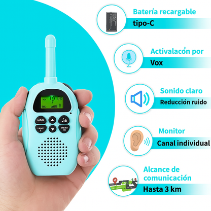 Walkie Talkies Infantiles Recargables