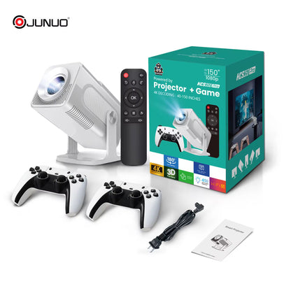 Proyector Portátil 4K hasta 150" con Accesorios – Ideal para Juegos, Películas y Presentaciones
