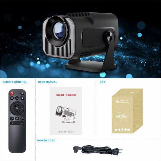 Proyector Portátil Ultra HD con Control Remoto y Mando Inalámbrico hasta 65"