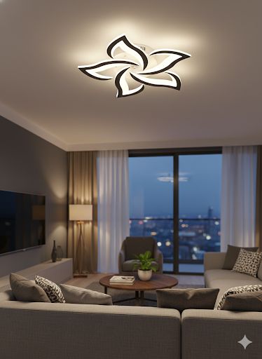 Lampara de Techo LED Forma de Flor 3 Tonos de Luz