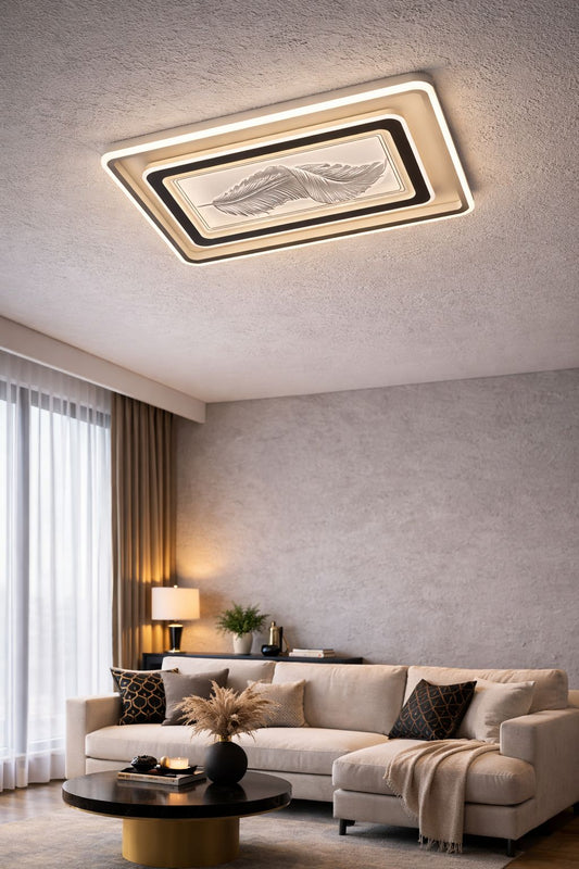 Lampara de Techo Luminaria Premium LED con Control Diseño Pluma