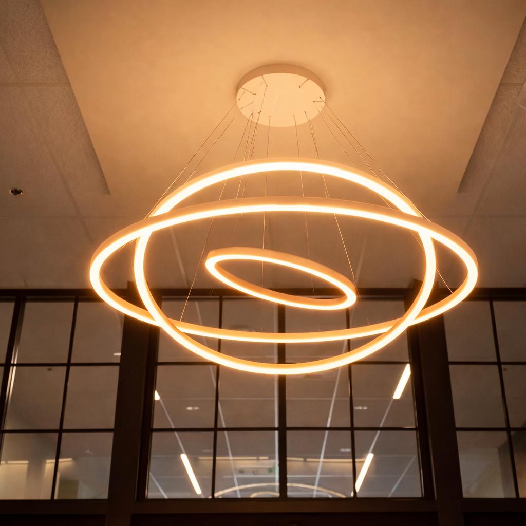 Lampara de Techo Colgante 3 Aros LED 3 Tonos de Luz