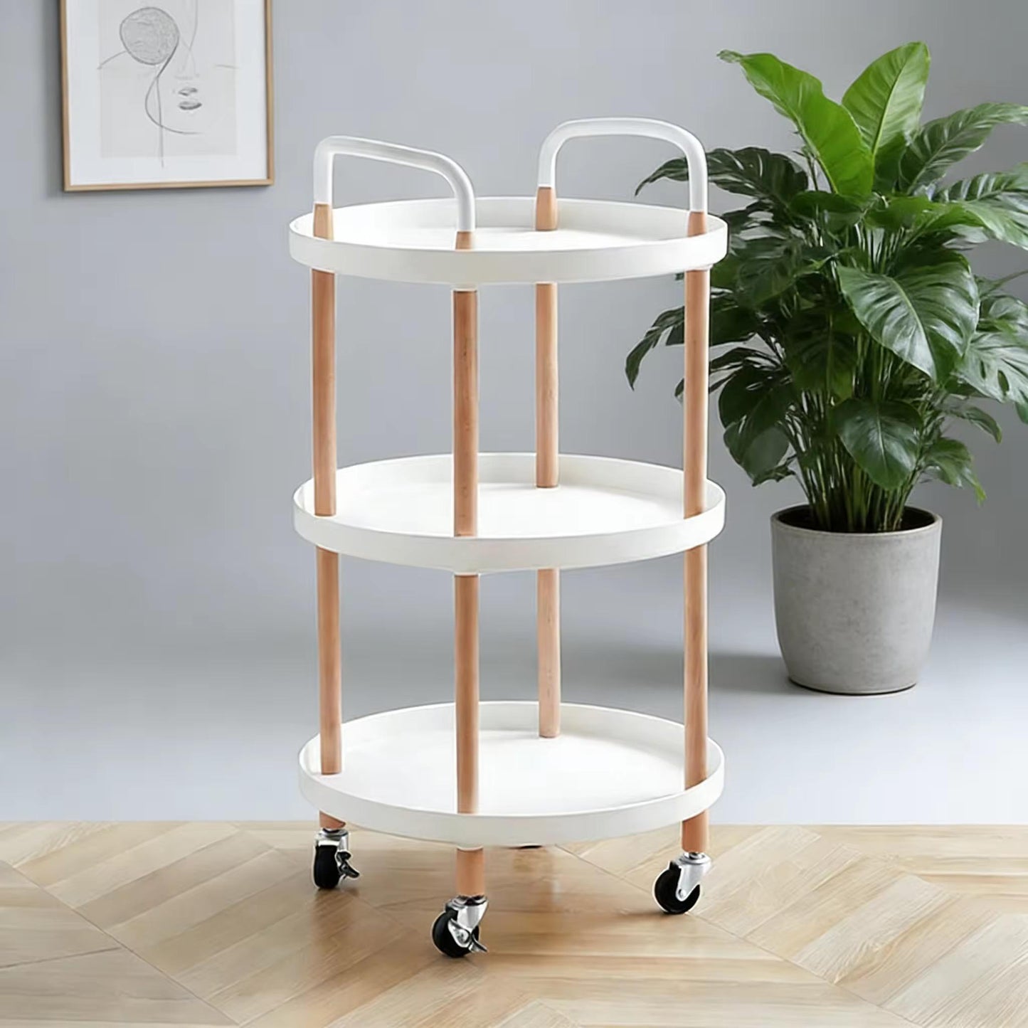 Mesa Auxiliar 3 Niveles Plástico y Metal