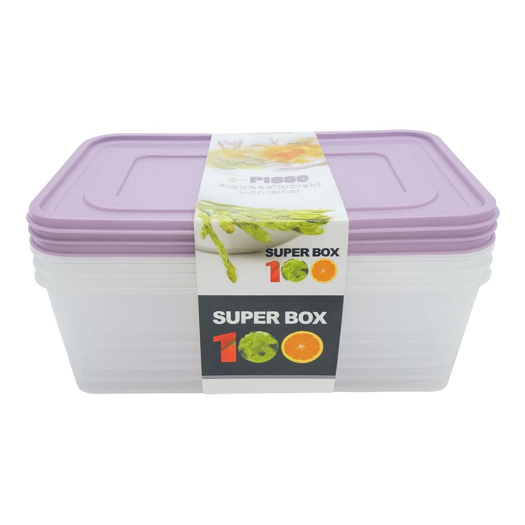 Set de Tuppers De Plásticos De 1 Litro – Colores Variados De Las Tapas