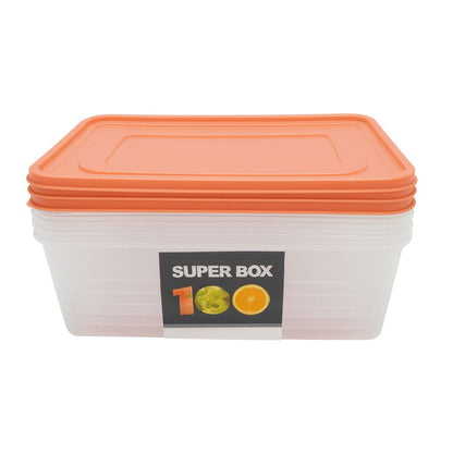 Set de Tuppers De Plásticos De 1 Litro – Colores Variados De Las Tapas