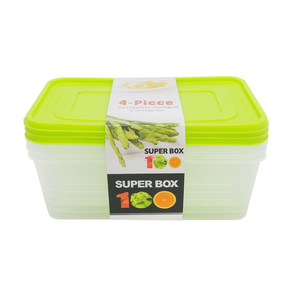 Set de Tuppers De Plásticos De 1 Litro – Colores Variados De Las Tapas