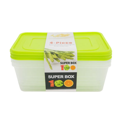 Set de Tuppers De Plásticos De 1 Litro – Colores Variados De Las Tapas