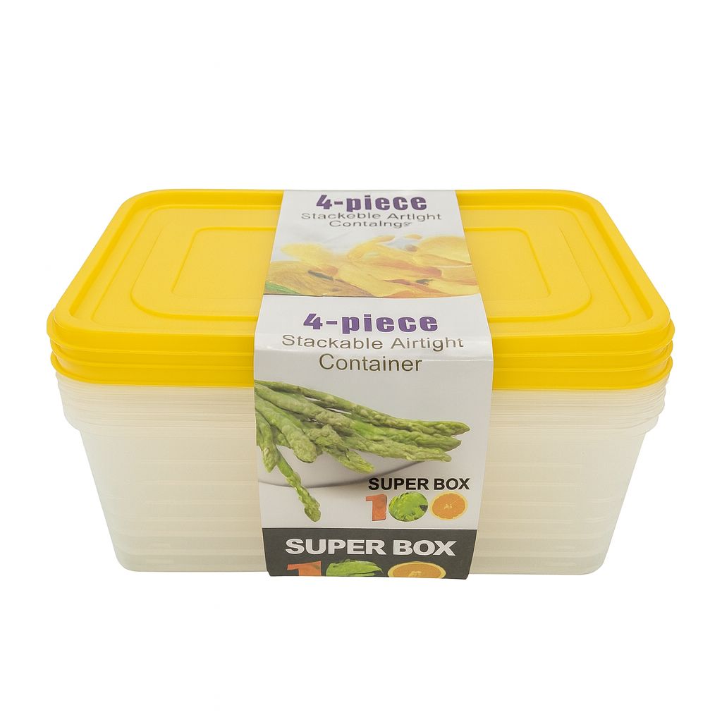 Set de Tuppers De Plásticos De 1 Litro – Colores Variados De Las Tapas