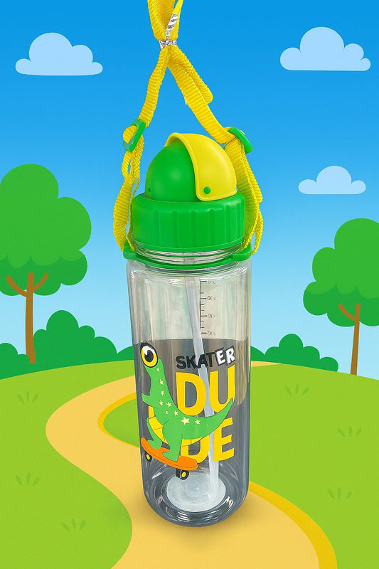 Botella Infantil con Correa Diseño Dinosaurios 650ml - ALTOQUE