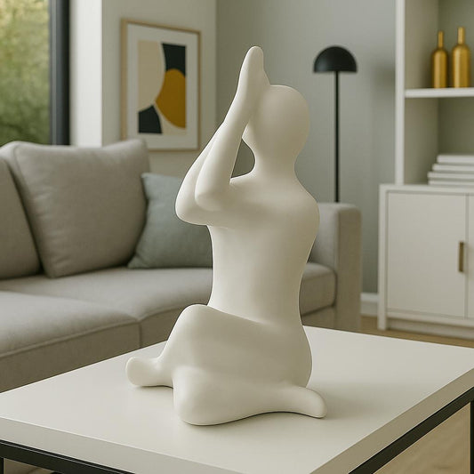 Escultura en Cerámica Mujer en Posición de Yoga - ALTOQUE