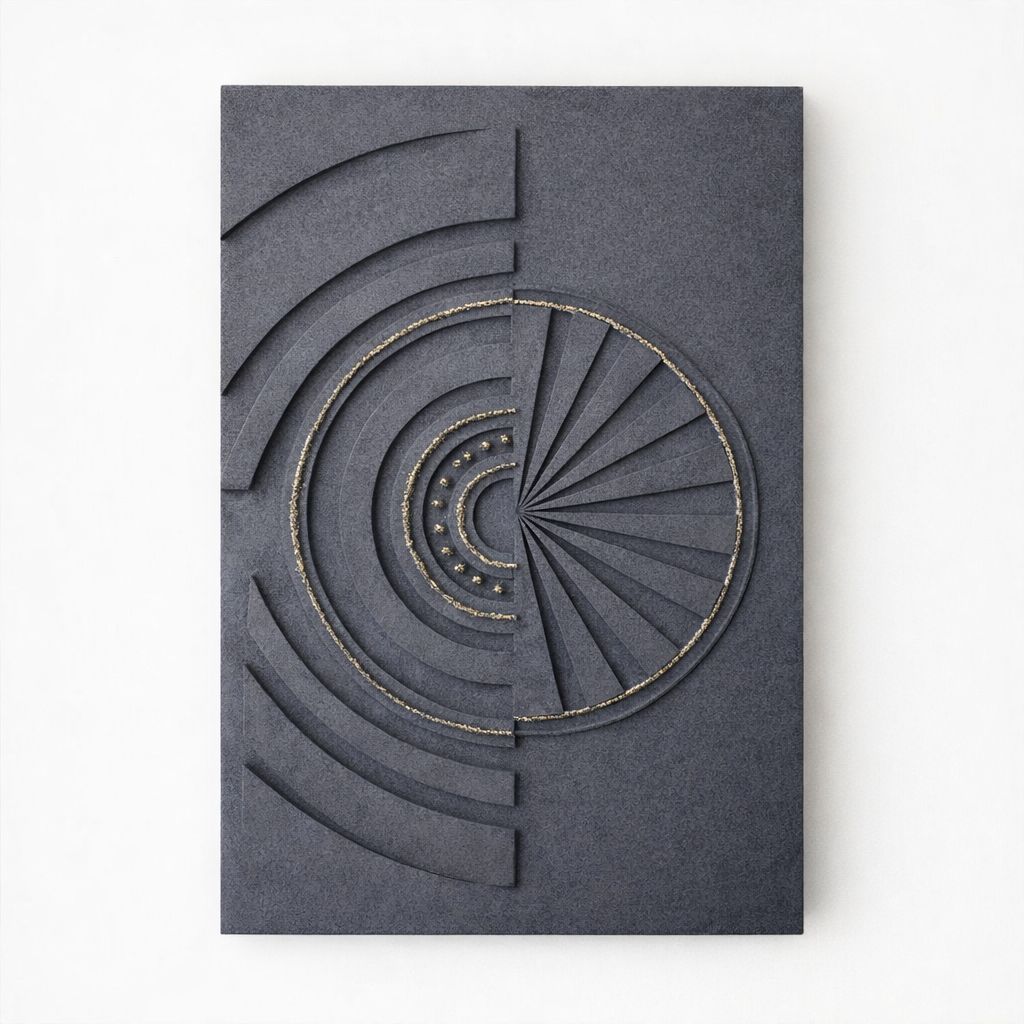 Cuadro Decorativo Geométrico con Relieve 3D