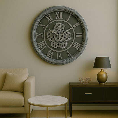 Reloj de Pared Vintage con Engranajes a la Vista - ALTOQUE