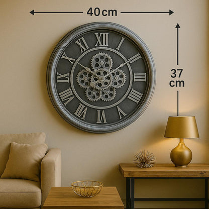 Reloj de Pared Vintage con Engranajes a la Vista - ALTOQUE